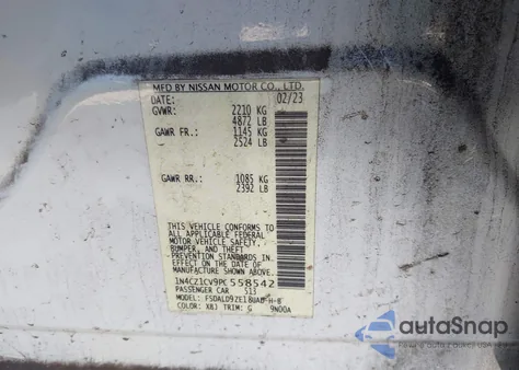 2023 Nissan Leaf Sv Plus 60 Kwh из США, поврежденный, VIN 1N4CZ1CV9PC558542